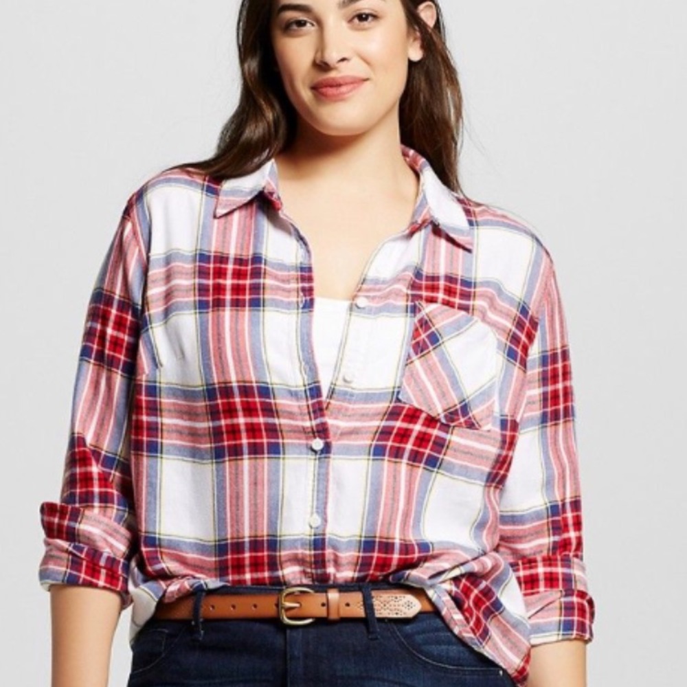 Ava and Viv Button Down Flannel Shirt Size 4X